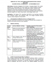 Customer Representatives Group Meeting Minutes 29 November 2017